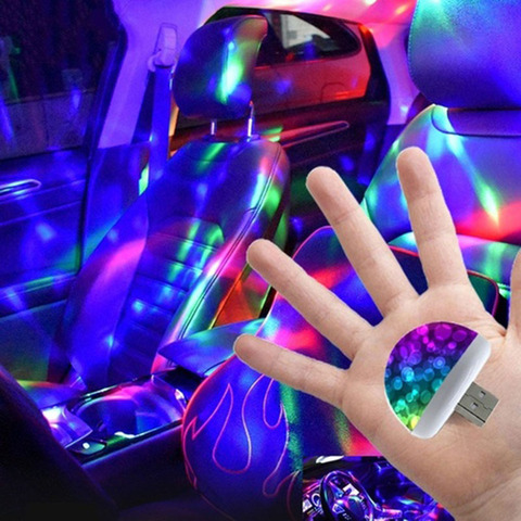 Новинка 2022, разноцветный светодиодный USB-светильник для салона автомобиля, неоновые цветные лампы для создания атмосферы, интересные портативные аксессуары ► Фото 1/6