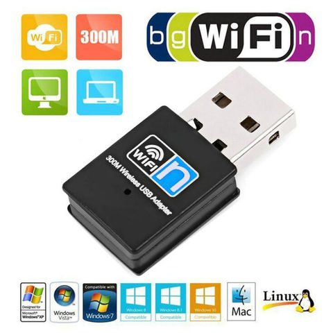 Беспроводной USB Wifi адаптер, 300 Мбит/с, Wi-Fi адаптер, ресивер Realtek RTL8192EU USB Dongle Network ► Фото 1/5