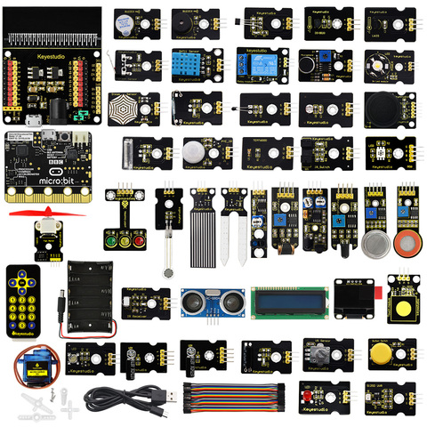 Keyestudio 45 в 1 сенсорный стартовый комплект для BBC Micro:bit + 45 проектов с подарочной коробкой ► Фото 1/6