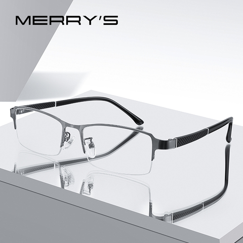 MERRYS дизайн мужские очки из титанового сплава оправа TR90 ноги бизнес близорукость по рецепту очки Оптическая оправа S2223 ► Фото 1/6