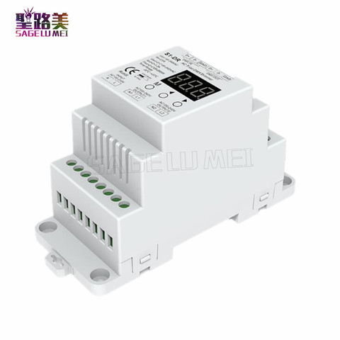 Бесплатная доставка, S1-DR DIN rail, 2-канальный 2CH AC Triac DMX диммер, двухканальный выход, кремниевый DMX512 светодиодный контроллер ► Фото 1/1