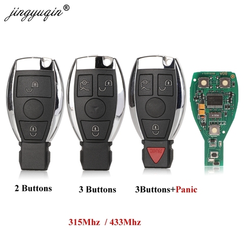 Пульт дистанционного управления jingyuqin BGA Style, 2/3/4 кнопки, 315 МГц/433 МГц для MB Mercedes BENZ E S 2, поддержка оригинальной NEC BGA Fob ► Фото 1/6