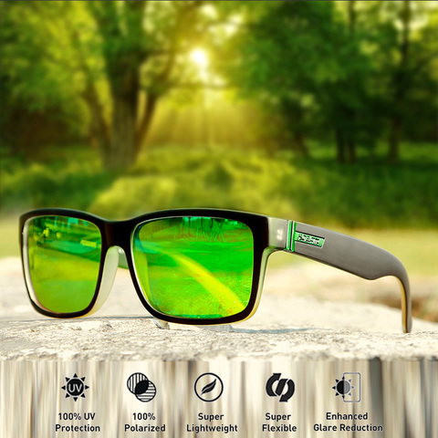 Мужские квадратные солнцезащитные очки KDEAM, поляризационные очки в спортивном стиле, очки для вождения, рыбалки, 100% УФ-линзы TAC, очки для мужчин CE X5 ► Фото 1/6