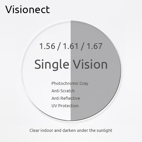 Фотохромные линзы Visionect, линзы для коррекции зрения, антибликовые, для близорукости, дальнозоркости, 1,56, 1,61, 1,67 ► Фото 1/2
