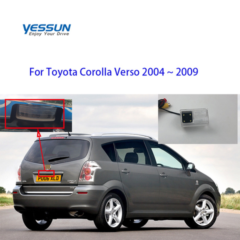 Камера заднего вида с динамическим или фиксированным проводом для Toyota Corolla Verso 2004, 2005, 2006, 2007, 2008, 2009, резервная камера/камера номерного знака ► Фото 1/5