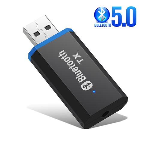 USB Bluetooth 5,0 + EDR аудио передатчик для ТВ ПК без драйвера USB аудио донгл передатчик 3,5 мм 3,5 Jack AUX беспроводной адаптер ► Фото 1/6
