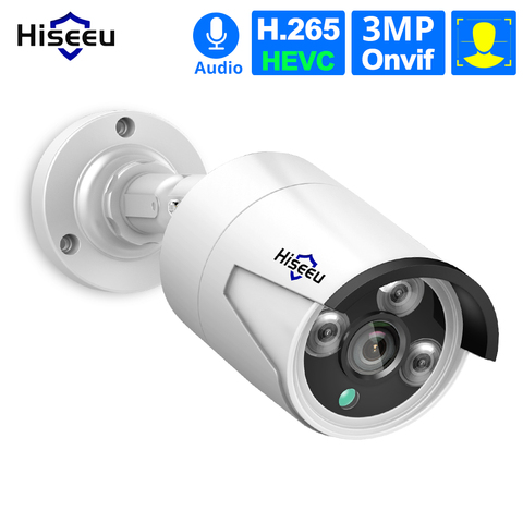 Hiseeu 1536P POE IP камера ONVIF H.265 аудио запись CCTV камера 3.0MP водонепроницаемая IP66 наружная Домашняя безопасность видеонаблюдение ► Фото 1/6