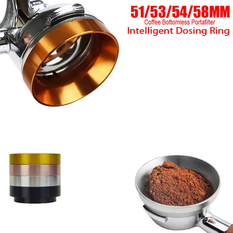 Aluminum Intelligent Dosing Ring For Bowl Coffee Powder Espresso Barista Tool For 51//53/54/58MM Profilter Coffee Tamper ► Фото 1/6