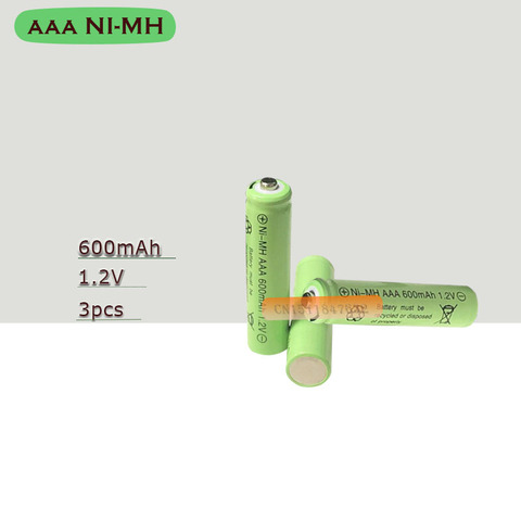 3 шт./партия, перезаряжаемые батарейки AAA 1,2 в 600 мАч ► Фото 1/6