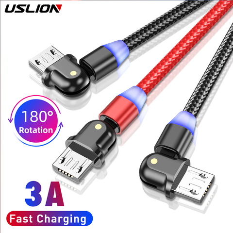 USLION Micro USB кабель быстрое зарядное устройство Andriod мобильный телефон Microusb зарядный кабель для передачи данных Зарядка для Samsung S6S7 Xiaomi Redmi note 4 ► Фото 1/6