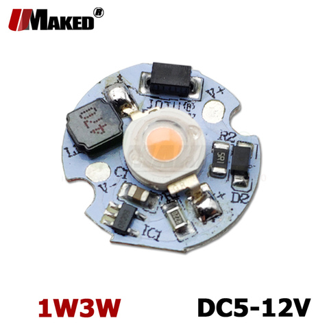 Светодиодная лампа DC5-12V LED PCB led, 1 Вт, 3 Вт, светодиодный чип SMD COB Doide, теплый, холодный белый, красный, зеленый, синий, желтый, 660, 440, УФ-лампа Growlight,... ► Фото 1/6