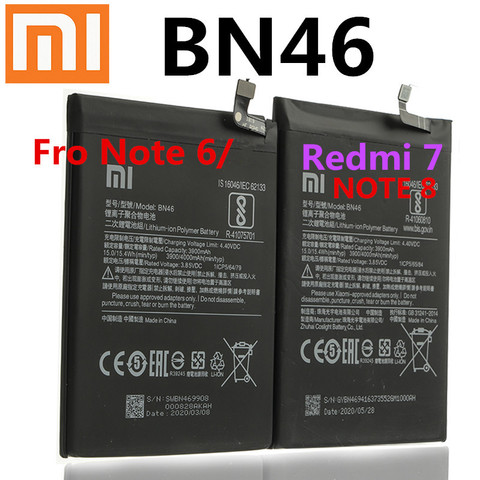 Оригинальный сменный аккумулятор BN46 для Xiaomi Redmi Note8 Note 8T 8 Redmi 7 Redmi7 Note 6 Note6, оригинальный аккумулятор для телефона 4000 мАч ► Фото 1/2