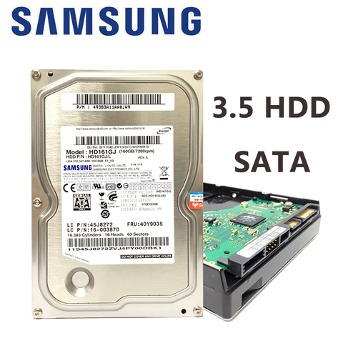 Внутренний жесткий диск SAMSUNG для ПК, 3,5 внутренний HDD для настольного компьютера, 80 ГБ 160 ГБ 250 ГБ 320 ГБ 500 ГБ 2 ТБ 160G 250G 320G 500G 5400 7200 SATA, винчестер 1 ТБ ► Фото 1/6