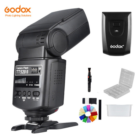 Вспышка Godox TT520 II TT520II со встроенным беспроводным сигналом 433 МГц + трансмиттером, комплект для цифровых зеркальных камер Canon, Nikon, Pentax, Olympus ► Фото 1/5