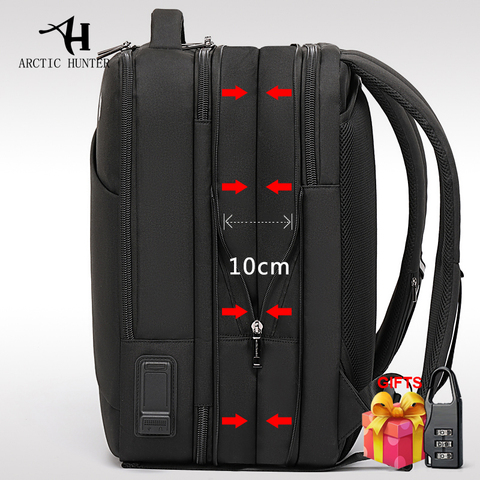 Рюкзак для мужчин с полярным охотником, подходит для 17 дюймов, для ноутбука, USB, для подзарядки, многослойный, высокая емкость, для путешествий, мужская сумка, рюкзаки ► Фото 1/6