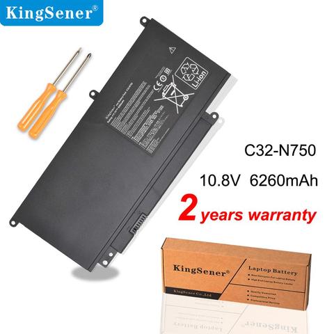 Аккумулятор KingSener для ноутбука ASUS N750, N750J, N750JK, N750JV, 6260, 11,1 В, мА/ч, Вт/ч, с зарядным устройством для ноутбука, с зарядным устройством, ► Фото 1/3