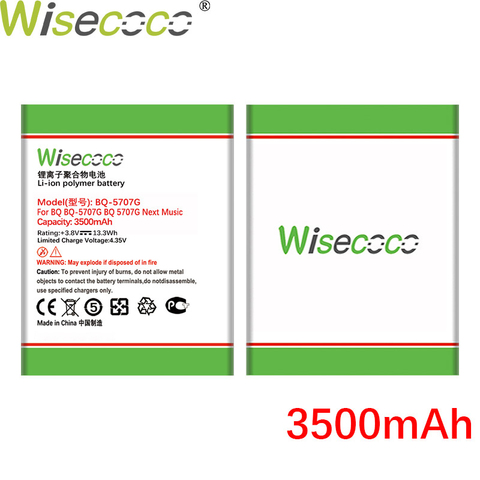 Аккумулятор WISECOCO 3500 мАч для BQ BQS, 5707G Next, музыкальный смартфон, новейшая продукция, высококачественный аккумулятор + номер для отслеживания ► Фото 1/3