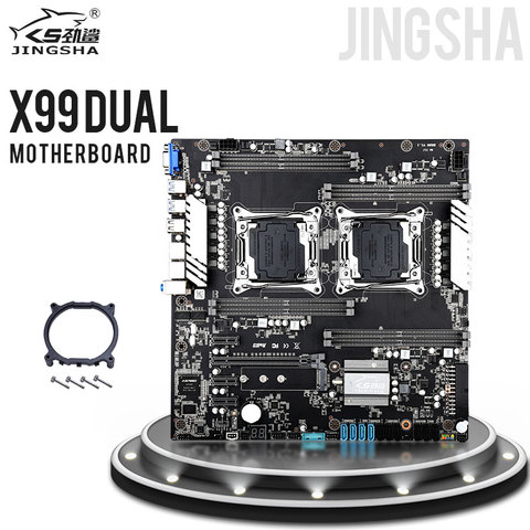 Материнские платы JINGSHA x99 с двумя процессорами, разъем LGA 2011-3, двойной гигабитный Ethernet VGA, USB3.0,10 * SATA3.0, NVMe M.2, 8 * DDR4 до 256 ГБ ► Фото 1/6