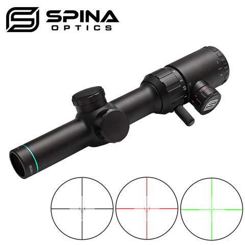 Оптический прицел SPINA OPTICS 1-4X20, тактический оптический прицел, прицел для винтовки с красной и зеленой подсветкой и креплением для прицела ► Фото 1/1