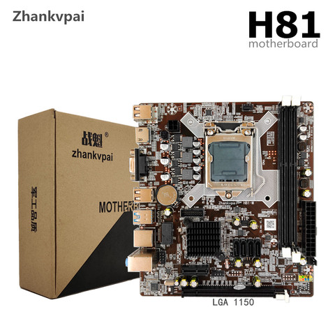 Комплект материнской платы Zhankvpai H81 LGA1150 с процессором Intel Cy young G18 pentium G3 i3 i5 i7, память для настольного компьютера USB 3,0 VGA HDMI ► Фото 1/5