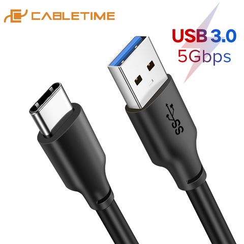 CABLETIME кабель с разъемом USB Type-C 3A USB 3,0 Быстрый зарядный кабель для Samsung S9 Type-C мобильный телефон для мобильного телефона Galaxy USB C кабель для Xiaomi ... ► Фото 1/6