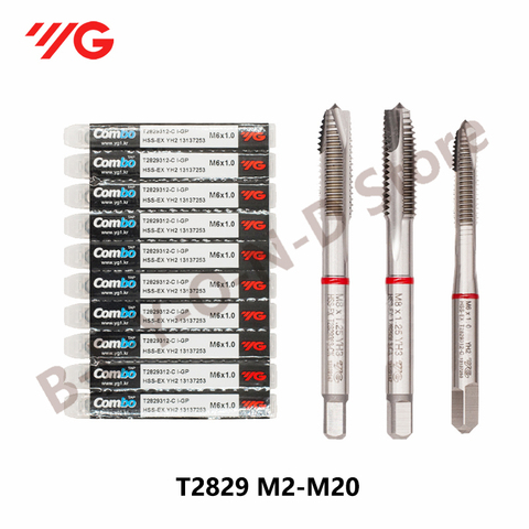 YG-1 T2829, кран с отверстием M2 M3 M4 M5 M6 M8 M10 M12 M14 M16 M18 M20, из нержавеющей стали, алюминия, чугуна ► Фото 1/6