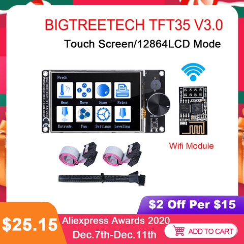 BIGTREETECH TFT35 V3.0 сенсорный экран/12864LCD Wifi модуль 3D принтер запчасти для SKR V1.4 SKR V1.3 VS MKS TFT35 Ender 3 CR10 ► Фото 1/6