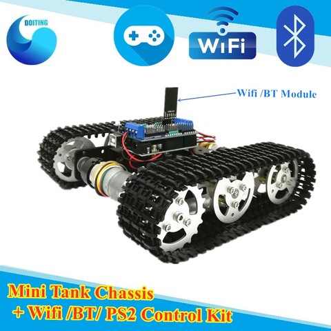 Управление Wi-Fi, строковое шасси для гусеничного соревнования роботов для Arduino UNO Motor Drive, «сделай сам», Радиоуправляемый Танк Chassi для «сделай ... ► Фото 1/6