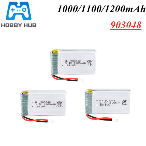 HOBBY HUB 3,7 V 1000mAh/1100mAh/1200mAh Lipo батарея для H11D H11C пульт дистанционного управления вертолетов самолетов батареи 3,7 v 903048 ► Фото 1/2