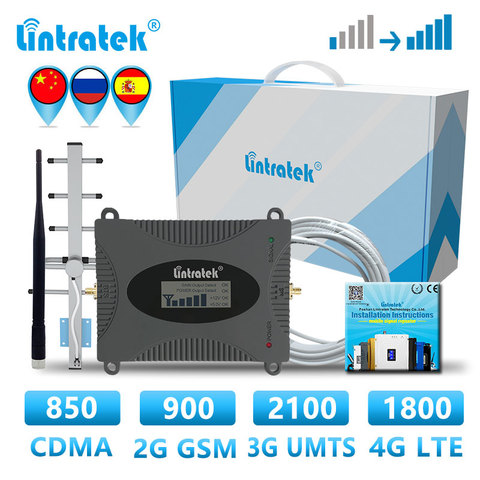 Lintratek GSM 2g 3g 4g Усилитель сотового сигнала однополосный усилитель повторитель 900 2100 1800 LTE DCS усилитель WCDMA UMTS вызов ► Фото 1/6