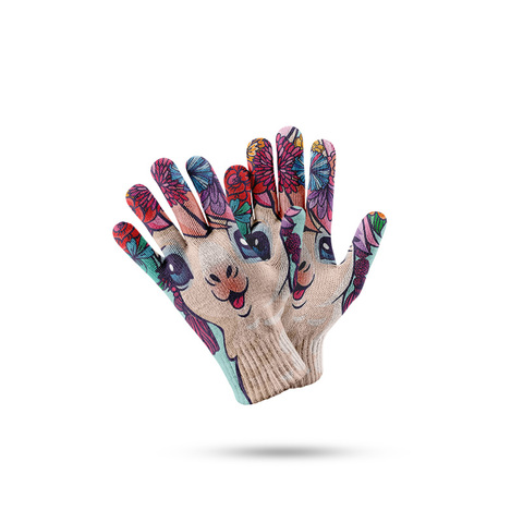 Теплые перчатки с забавным улыбающимся рисунком, женские зимние тренировочные перчатки с 3D принтом, мужские осенние уличные ветрозащитные рукавицы для отдыха и работы с сенсорным экраном ► Фото 1/6