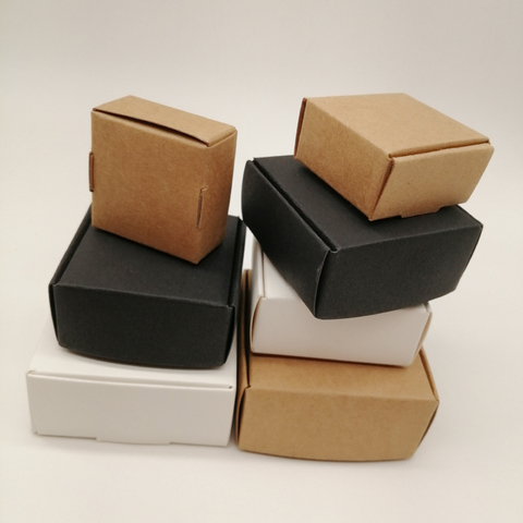 100 шт. белая/черная/крафт-бумага, Подарочная коробка, коробка из крафт-бумаги для подарков, коробка для конфет на день рождения, свадьбу, коробка для хранения, оптовая продажа ► Фото 1/6