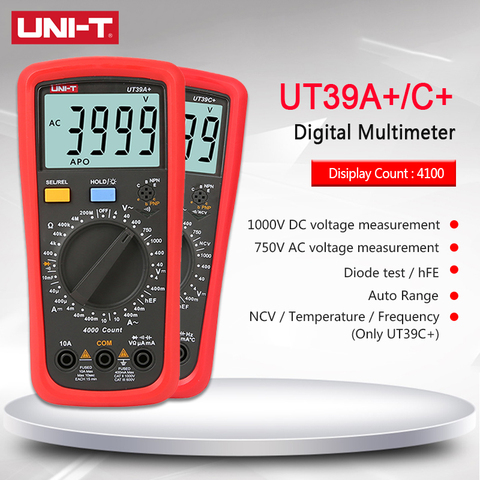 Цифровой мультиметр UT39A +/UT39C +, Автоматический диапазон, вольтметр, амперметр, Омметр, конденсатор, мультиметр, тестер ► Фото 1/1