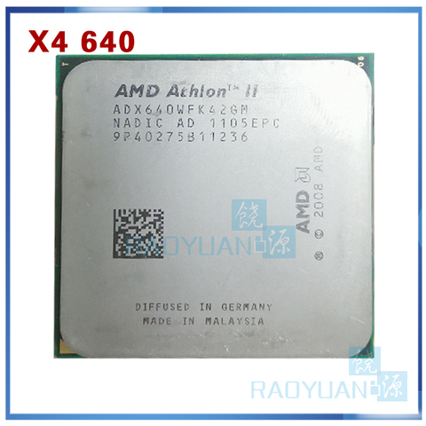 Четырехъядерный процессор AMD Athlon II X4 640 3 ГГц ADX640WFK42GM ADX640WFK42GR разъем AM3 ► Фото 1/1