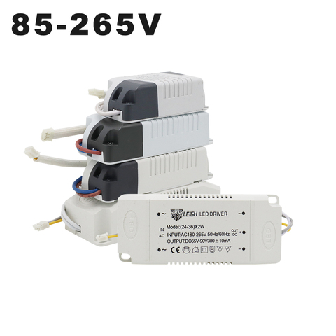 AC85-265V светодиодный драйвер, три цвета, постоянный ток, 300 мА, выход 1-60 Вт, Регулируемый источник питания, внешний или светодиодный потолочный ... ► Фото 1/6