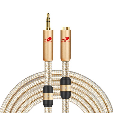 Кабель-удлинитель Hi-Fi Mini Jack 3,5 мм-3,5 мм, стерео для наушников, автомобильных наушников, экранированный кабель «штырь-гнездо» 3,5 ► Фото 1/5