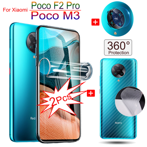 Полное покрытие гидрогелевая пленка для Xiaomi Poco F2 Pro Защитная пленка Poco X3 NFC камера Мягкая стекло задняя пленка pocophone f2 pro pocophone x3 ксиоми покофо... ► Фото 1/6