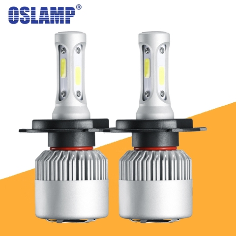 Oslamp S2 H4 H7 H13 H11 H1 9005 9006 H3 9004 9007 9012 COB Светодиодный фар 72 Вт 8000LM Автомобильный светодиодный фары лампы светодиодный 4300K 6500K 12V ► Фото 1/6