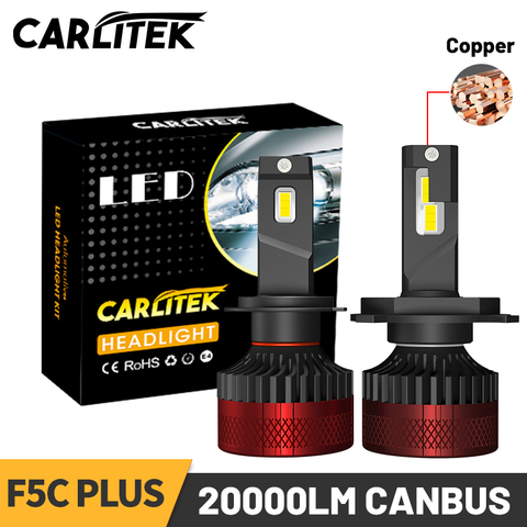 Светодиодные лампы CARLITEK F5C Plus H1 H4 H7 Canbus безошибочные лампы H8 H9 H11 фары 9012 лм H27 H16 9005 HB3 9006 HB4 Автомобильные фары ► Фото 1/6