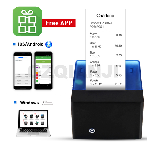 GZM5808 58 мм Bluetooth термопринтер Профессиональный портативный мобильный фото Термопринтер для чеков компьютерный принтер Android iOS ► Фото 1/6