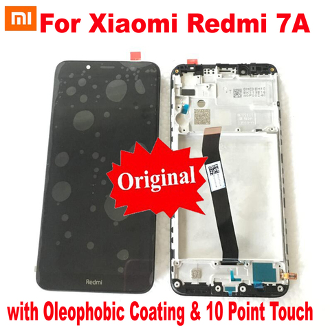 ЖК-дисплей с 10 точками для Xiaomi Redmi 7A, сенсорный экран, панель, дигитайзер в сборе, стеклянный датчик + рамка ► Фото 1/3