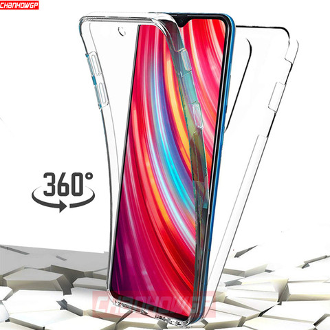 Прозрачный противоударный чехол 360 для Xiaomi Redmi Note 8 7 K20 5 6 Pro 8T 4 4X 7A 5 Plus Mi 9 SE 9T Pro CC9 A3 Lite, силиконовый чехол для ПК ► Фото 1/6