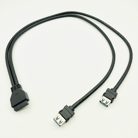 USB 3.0 20-контактный кабель передней панели USB3.0 Hub USB 3,0 с двумя портами USB 3,0 «Мама-материнская плата» 20-контактный разъем Соединительный кабель ... ► Фото 1/6