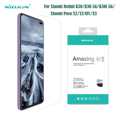 Для Xiaomi Poco X3 NFC X2 X3 закаленное стекло Nillkin H + PRO 9H 0,2 мм 2.5D противоударное Защитное стекло для экрана для Redmi K30 K30i 5G ► Фото 1/6