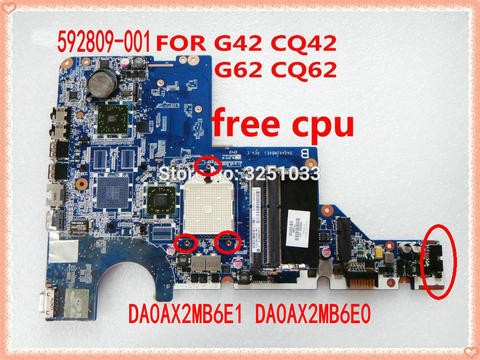 Материнская плата DA0AX2MB6E1 DA0AX2MB6E0 592809-001 для ноутбука hp cq62 G62 CQ42, материнская плата для ноутбука G42 G62 CQ62, 100% протестирована с хорошим ► Фото 1/6