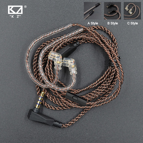 Оригинальный сменный кабель KZ ZSN Pro с разъемом 3,5 мм, 2 контакта, 0,75 мм, бескислородная медь для CCA C12 KZ ZST/ZS10/ZSX/AS16 ► Фото 1/6