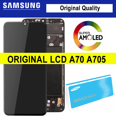 Оригинальный OLED/Super AMOLED ЖК-дисплей для SAMSUNG Galaxy A70 ЖК-дисплей A705 A705F SM-A705MN сенсорный экран дигитайзер в сборе ► Фото 1/5