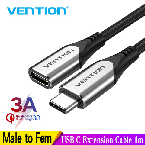 Кабель-удлинитель Vention USB C типа C 4K Thubderbolt 3 «Папа-мама» для MacBook Pro USB 3,1 ► Фото 1/6