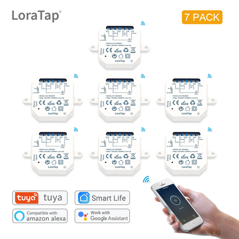 LoraTap умный дом Wifi выключатель светильник Автоматизация 1 Gang 10A таймер DIY работает с Google Home Amazon Alexa пульт дистанционного управления ► Фото 1/6