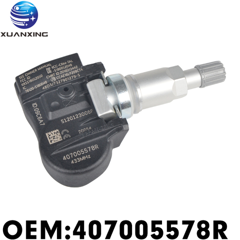 407005578R датчик давления в шинах Система мониторинга 433 МГц TPMS для MEGANE 2 (2002-2009) SCENIC 2 (2003-2009) S120123006F ► Фото 1/1